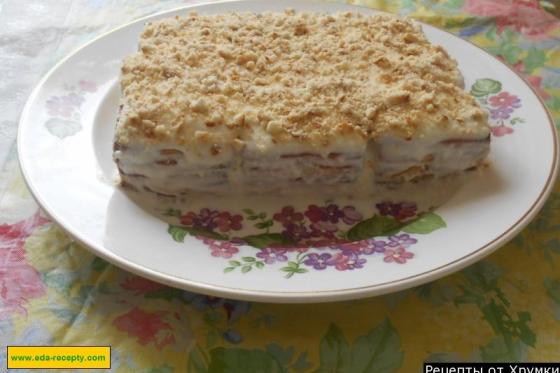 Торт из печенья и творога пошаговый рецепт с