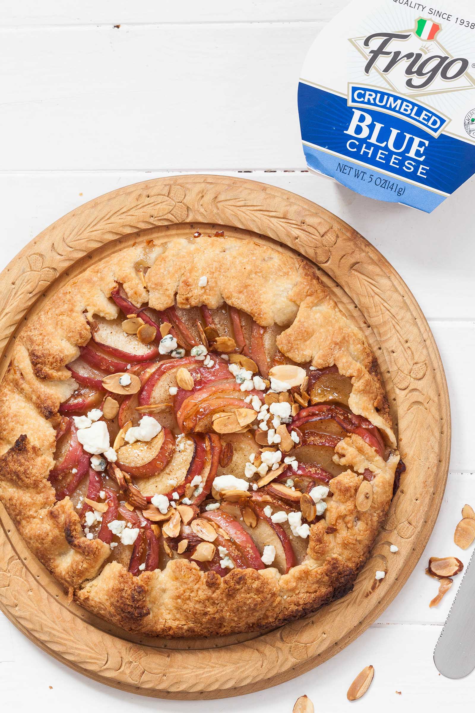Apple Galette with Blue Cheese, Almonds and Honey