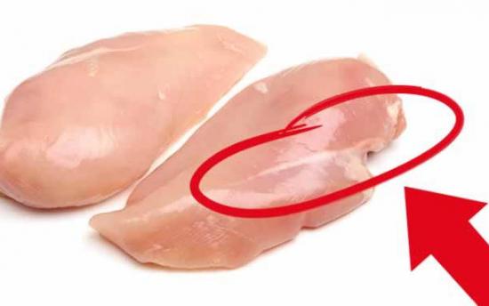 Եթե հավի կրծքամսի վրա սպիտակ զոլեր այն երբեք չգնեք