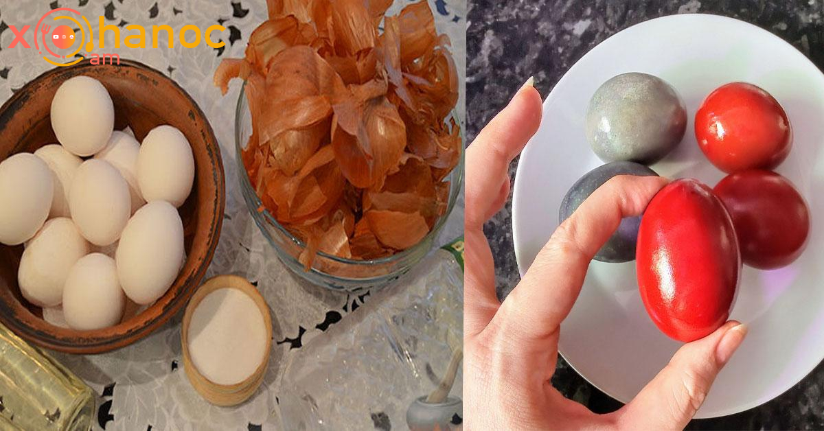 Ինչպե՞ս սոխի կլեպի միջոցով ՝ ձուն ներկել գեղեցիկ կարմիր գույն