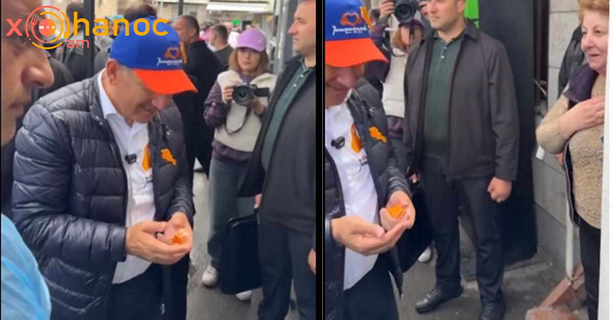 Փաշինյանը քաղաքացուն բարևելուց հետո, սպիրտ ուզեց, որ ձեռքը մաքրի․ Տեսանյութ